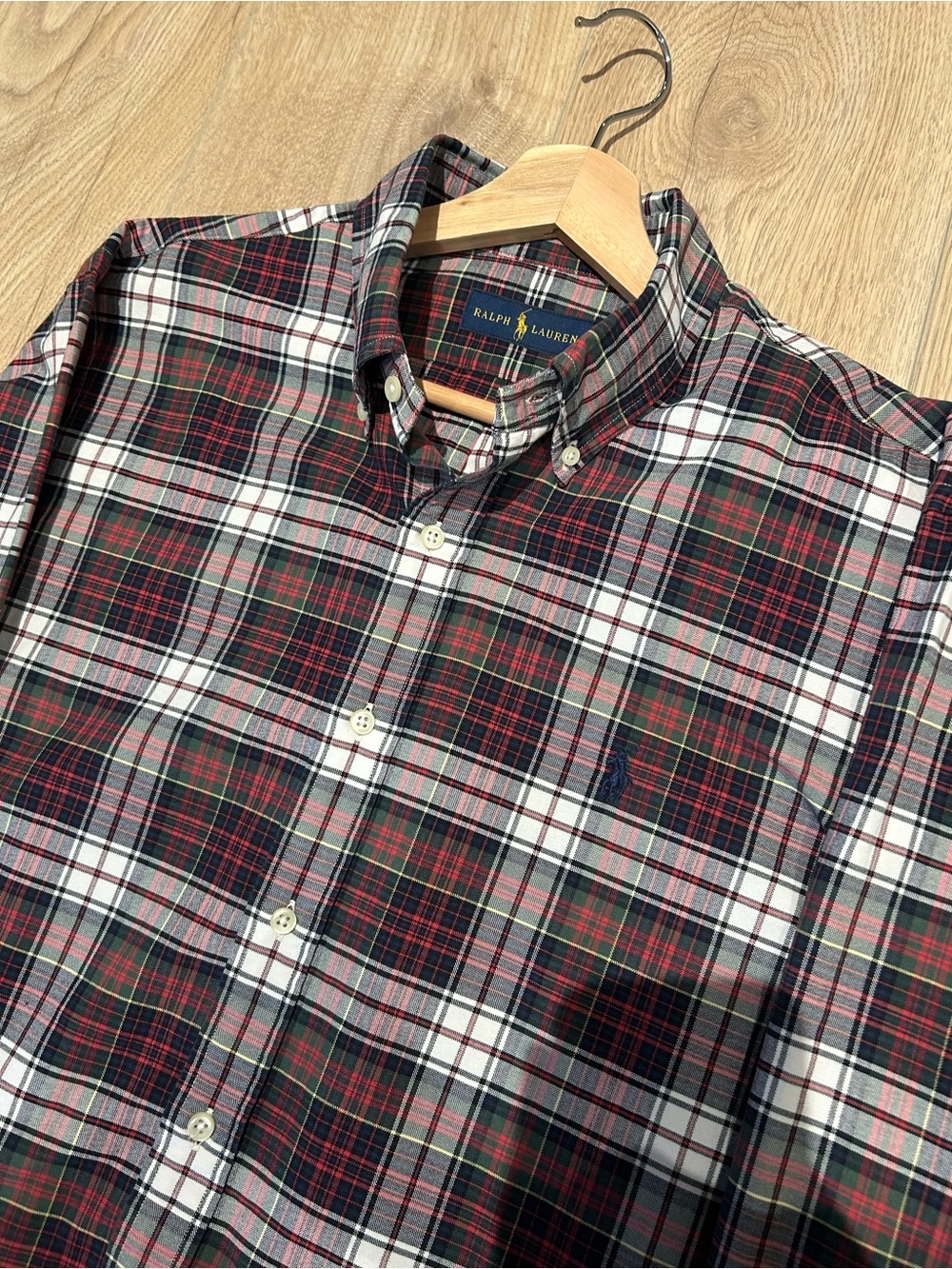 Ralph Lauren Red, Green & White Plaid Button-Down Shirt